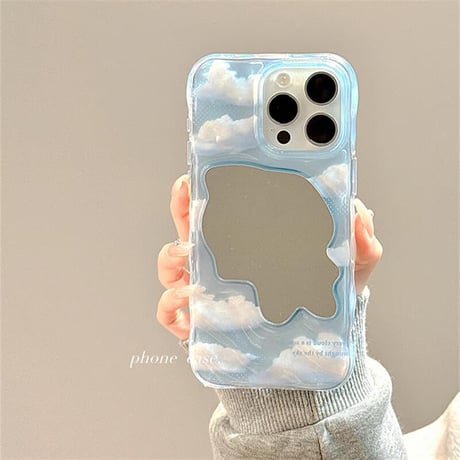CUTECASE青空ミラー iPhone16pro/17ケース クリア アイフォン15pro/14/13カバー シック 可愛い 便利丈夫CM5615