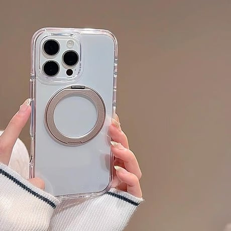 CUTECASEMagSafeリングスタンド iPhone16Pro/16ケース 透明 iPhone15Pro/14Pro/13ケース 多機能品質よい 四角耐衝撃CM5178