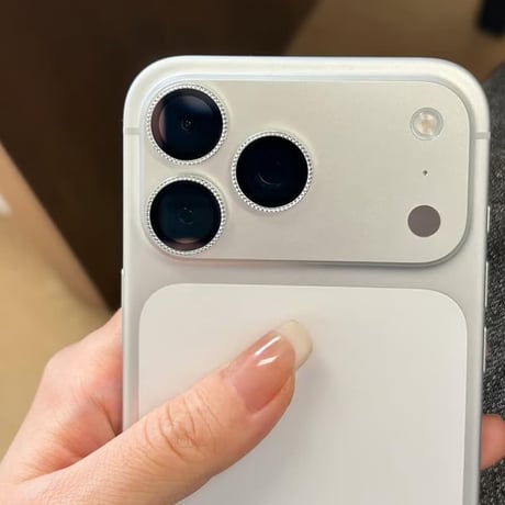 CUTECASE 高級感 カメラレンズカバー iPhon17ProMax/17Pro/17/Air シルバー 傷から保護 装着しやすい オシャレCM6044