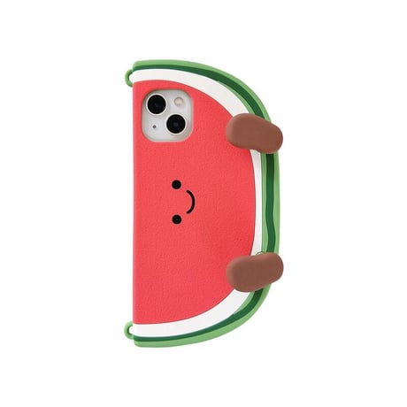 CUTECASEスイカ iPhone16pro/16ケース ショルダーストラップ付 iPhone15pro/14/13promaxカバー スタンド機能 ギフトにおすすめCM5302