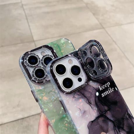 CUTECASE暈し染めカラー iPhone16promax/17カバー キラキラカメラカバースタンド iPhone15pro/14/13ケース シック オシャレ 多機能CM5601