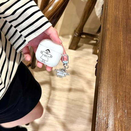 CUTECASE ペア AirpodsPro3ケース 女の子/男の子 Airpods4/3カバー pro2/Pro1ケース 可愛いキーホルダー付 お揃いコーデCM6220