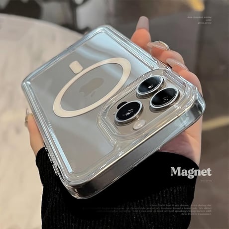 CUTECASE Magsafe対応 iPhone15/15promaxケース 黄ばまない 透明 iPhone14/13pro/12promaxケース シンプル 耐衝撃CM4429