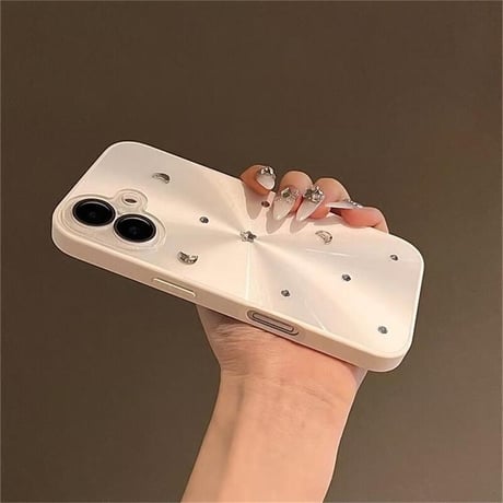 CUTECASE iPhone16/16Proケース キラキラ オーロラ iPhone14Pro/13/12ケース カメラカバー ホワイト 頑丈CM4630