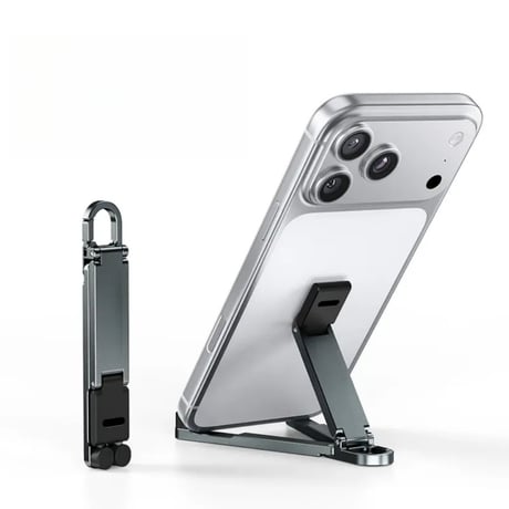 CUTECASE キーホルダー型デザイン、アルミニウム合金とシリコン製の折りたたみ式携帯用スマホホルダーミニキーホルダー型スタンドCT11