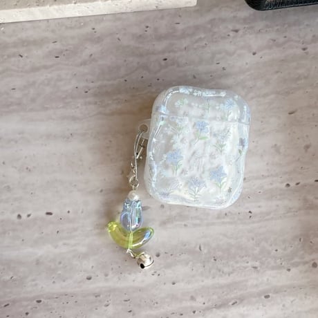 CUTECASE 草花柄 Airpods Pro3ケース 淡色系 Airpods 4/3カバー AirpodsPro2/1 キーホルダー付き 春コーデ CM6132