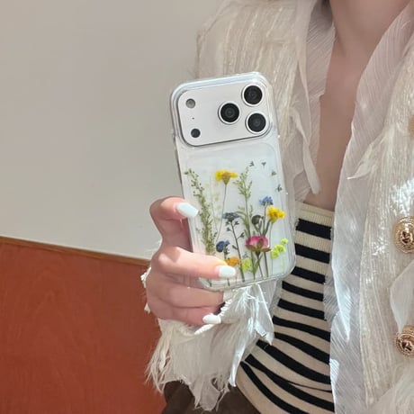 CUTECASE 押し花iPhone17Promaxケース 透明 綺麗 iPhone17Pro/16カバー ドライフラワー入り 女子力高い CM5905