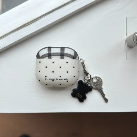 CUTECASE チェック柄水玉模様 Airpods Pro3ケース 指紋防止 Airpods4/3カバー pro2/pro1 リング/キーホルダー オシャレCM6341