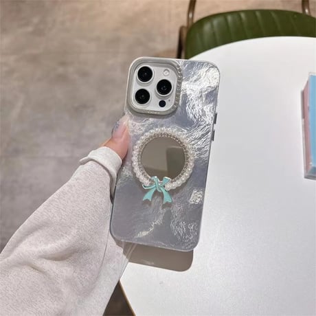 CUTECASE メイク直し 鏡iPhone15/16proケース キラキラアイフォン14プロ/13/12カバー お洒落 女子力アップ CM4572