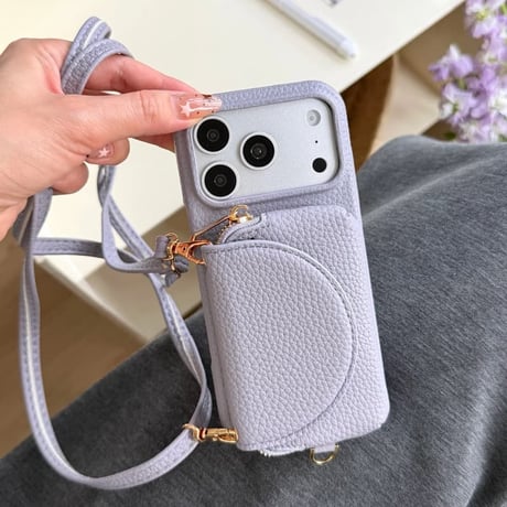 CUTECASE 鏡付カード入れ付 iPhone17Pro/17eケース レザー アイフォン16/15pro/13mini/12/14カバー ショルダーストラップ 高品質 超便利CM6212