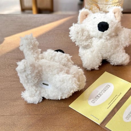 CUTECASE犬ぬいぐるみ Airpodspro2/proケース 可愛い Airpods3/2カバー リング付き 柔らかい ギフトに最適CM4534