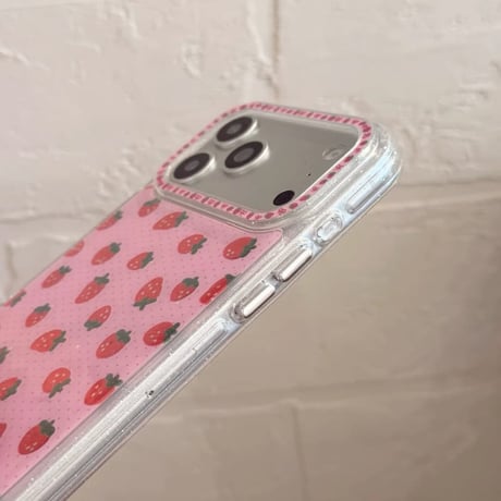 CUTECASE ストロベリー iPhone17pro/17ケース スタンド iPhone16promax/15proケース オシャレ 甘いコーデ 女子力高いCM6142