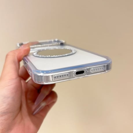 CUTECASE MagSafe対応ミラーiPhone17Pro/17ケース ジュエリーデコ iPhone16Pro/Air/15ProMaxケース かわいい オシャレCM6518