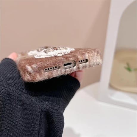 CUTECASEリボン iphone16Pro/15proケース 織物 iPhone14pro/13/12/11カバー 秋冬アイテム 女子力UP 人気品CM4895