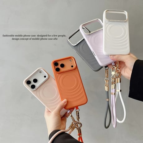 CUTECASE ストラップ付 iPhone17ProMax/17Proケース ジュエリーデコ MagSafe対応 iPhone17/16promaxカバー 落下防止 耐衝撃高品質 CM5793