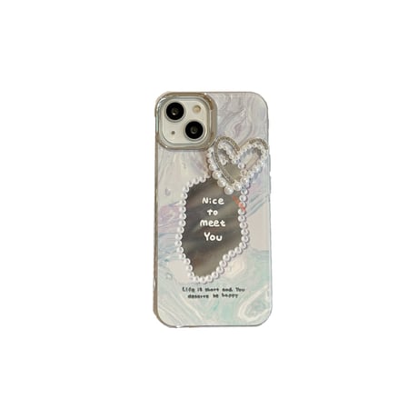 CUTECASE不規則な鏡人気の要素 うねうね 鏡付 iPhone15/15Proケース キラキラグリッター iPhone14/13Pro/12ケース きれい 便利 丈夫 C6019