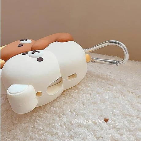 CUTECASE熊ちゃん Airpods４ケース ギフトにおすすめ Airpods3/Pro2ケース airpodsproカバー 大人可愛い シリコンCM5177