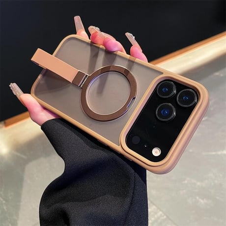 CUTECASE iPhone17Pro/17ProMaxケース Magsafe充電リングスタンド付 iPhone16Pro/15Plus/14カバー 指紋防止 高品質 落下防止ベルト CM5539