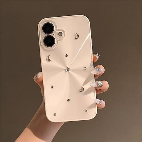 CUTECASE iPhone16/16Proケース キラキラ オーロラ iPhone14Pro/13/12ケース カメラカバー ホワイト 頑丈CM4630