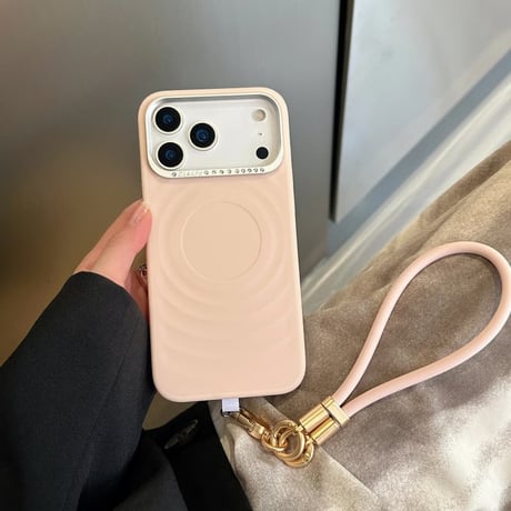 CUTECASE ストラップ付 iPhone17ProMax/17Proケース ジュエリーデコ MagSafe対応 iPhone17/16promaxカバー 落下防止 耐衝撃高品質 CM5793
