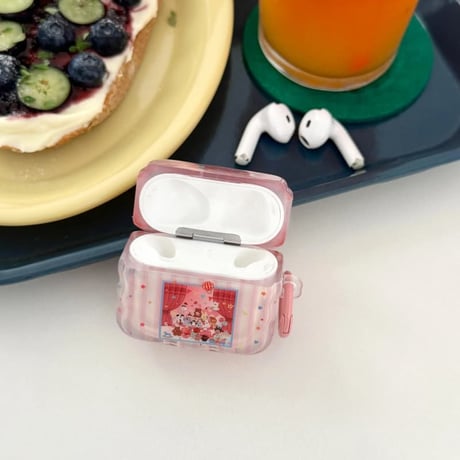 CUTECASE 韓国っぽ AirPodsPro3ケース うねうねライン Airpods4/3ケース AirpodsPro2/Pro1カバー 動物柄 リング付 可愛い CM5950