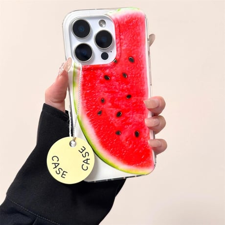 CUTECASEスイカ柄 iPhone16pro/16ケース 美味しそう iPhone15/14promax/13proケース 丈夫 夏に人気CM5246