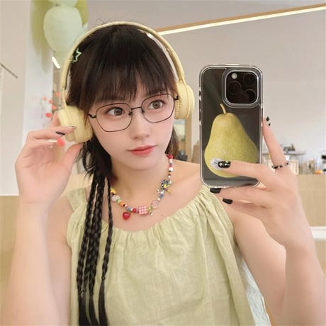 CUTECASE 梨柄 iPhone16pro/16ケース 丈夫 iPhone15pro/14/13promaxカバー 黄ばまない透明ケース 大人可愛い CM5529