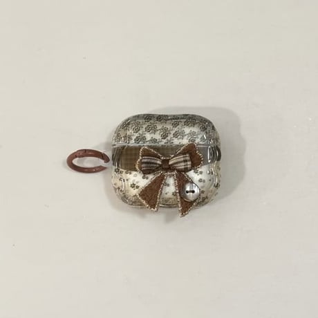 CUTECASE 刺繍リボンデコ Airpods Pro3ケース 花柄 Airpods4/3ケース AirpodsPro2/Pro1カバー 韓国風 可愛すぎ CM5852