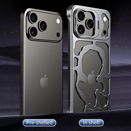 CUTECASE 磁気磁気充電，軽量でかさばらない iPhone17Proケース幸運の雲のデザイン空洞化急速な熱放散iPhone17Promaxコズミックオレンジケース