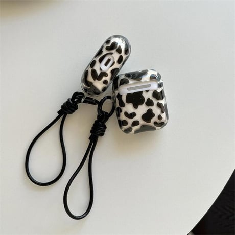 CUTECASE アニマル柄 Airpods４ケース 牛柄 ストラップ付 Airpods3/Pro2ケース 可愛い 丈夫CM5674