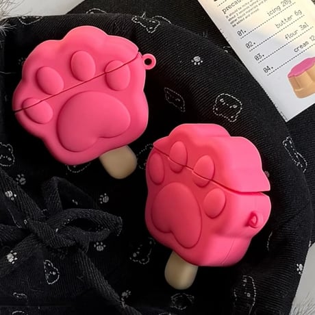 CUTECASE 猫の肉球 Airpods Pro3ケース アイスキャンデーデザイン Airpods 4/3カバーケース AirpodsPro2/1 可愛い ギフトにおすすめCM6246