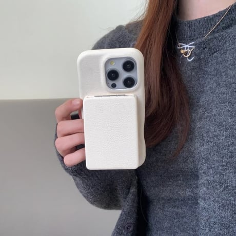 CUTECASE スタンド付鏡 レザー iPhone17Promaxケース 耐衝撃 iPhone17Pro/16/15/14カバー 高品質 頑丈 上品 オシャレCM5933