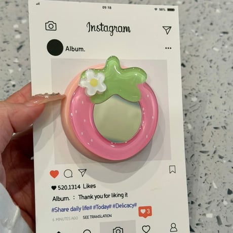 CUTECASE ストーベリーミラーグリップ iPhone17pro/17ケース MagSafe対応 iPhone16pro/15ケース 美味しそう 可愛いCM6006
