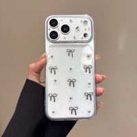 CUTECASE メタルリボン iPhone17Promaxケース 高透明 iPhone16ProMax/15Pro/14カバー カメラ保護 軽量 CM6537
