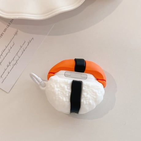 CUTECASE サーモン寿司 Airpods Pro3ケース 可愛い 美味しいそう Airpods 4/3カバーケース AirpodsPro2/1 ギフトにおすすめ CM6333