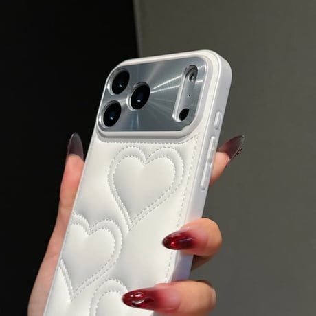 CUTECASE ハートキルティングiPhone17Promaxケースカメラ保護 レザー iPhone17Pro/Airカバー エレガント 高品質耐衝撃 CM5827