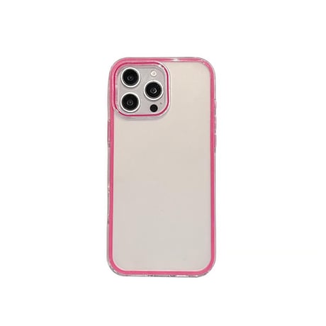 CUTECASEパステルカラー iPhone16/16Proカバー 指紋防止 半透明 アイフォン15promax/14/13カバー カラーライン シンプル風 CM5418