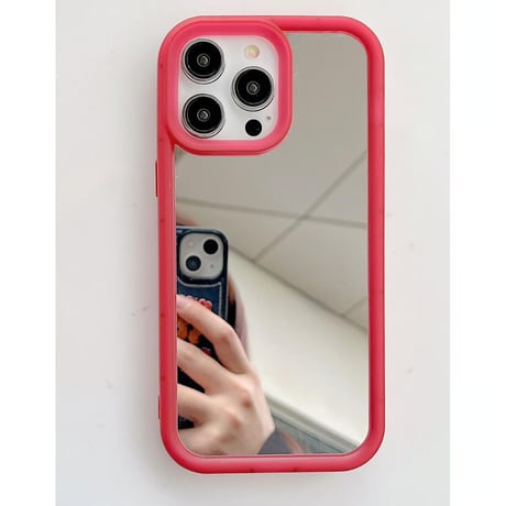 CUTECASE鏡付 iPhone15/15proケース キラキラ iPhone14pro/13/12カバー シンプル風 便利丈夫CM4057