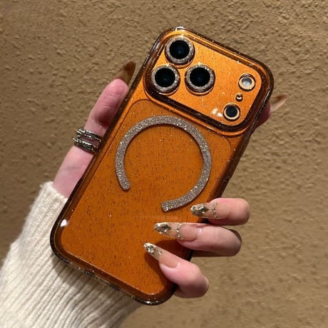 CUTECASE キラキラレンズカバー iPhone17/17プロケース MagSafe対応 ラメ iPhone17Promax/16Pro/15ケース クリアケース 耐衝撃頑丈CM6053
