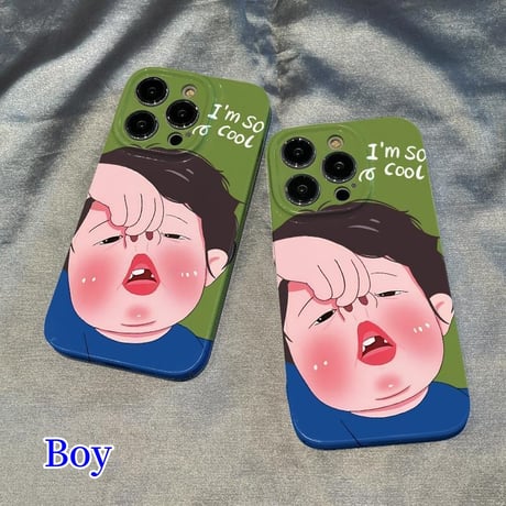 CUTECASE iPhone15Promax case 面白い漫画のカップルモデルiPhone13Pro/14Pro 携帯ケースC5019