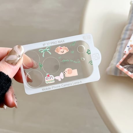 CUTECASE 可愛い動物柄 カメラカバー iPhone17Pro iPhone17ProMax ガラスレンズフィルム 頑丈 傷から保護 使いやすい CM6019