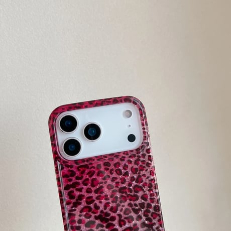 CUTECASE キラキラヒョウ柄 iPhone17/17Proケース きれいラメ iPhone17Promax/16Pro/15カバー 白ハート柄 ガールズに人気 CM5966