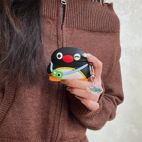 CUTECASEペンギン Airpods4ケース めっちゃかわいい AirpodsPro2ケース airpods3/2カバー キーチェーン付 ギフトにおすすめ CM5276