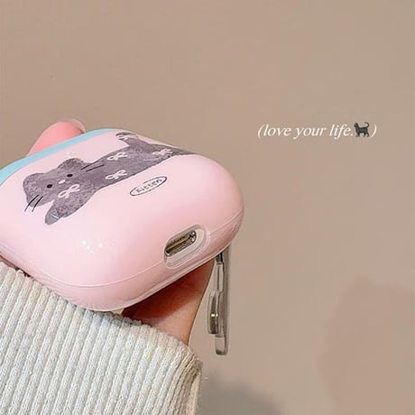 CUTECASE猫柄 Airpods4ケース リボン AirpodsPro2ケース エアーポッズ3/2 かわいい ギフトにおすすめCM5575