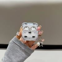 CUTECASE黒花 Airpods Pro3ケース パールキーホルダー Airpods 4/3カバーケース AirpodsPro2/1 韓国風 オシャレ CM6265