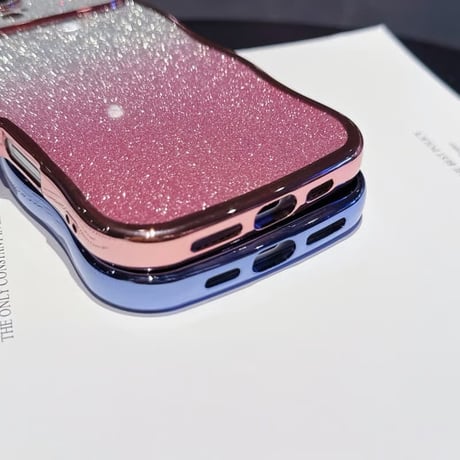 CUTECASEうねうね iPhone17/17Proケース キラキラレンズフイルム付 ラメ iPhone17ProMax/Air/16ケース きれい 落下防止CM5809