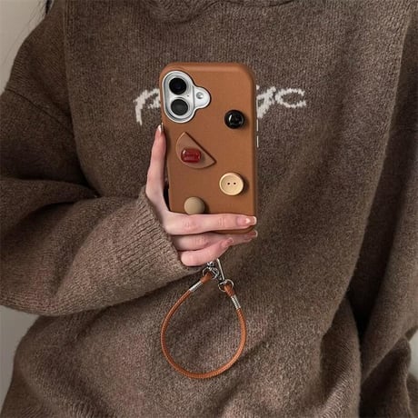 CUTECASE高級感たっぷり iPhone16/16Proケース レザーストラップ付 iPhone15Pro/14/13カバー お洒落 高品質 CM4941