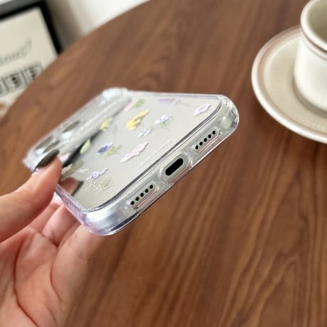 CUTECASE ドライフラワー ミラー iPhone17Pro/17ケース キラキララメ iPhone17Promax/16Pro/15ケース メイク直しに便利CM6244