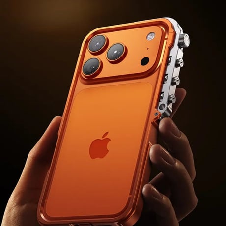 CUTECASE iPhone17Promaxケース 360度完全に包まれた傷防止および落下防止のアルミニウム合金素材サイバーパンクスタイル装甲保護