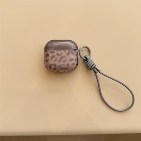 CUTECASE ヒョウ柄 Airpods 4ケース レザーストラップ付 Airpodspro2/proカバー Airpods3/2 アニマル柄 秋冬ファッションCM5648